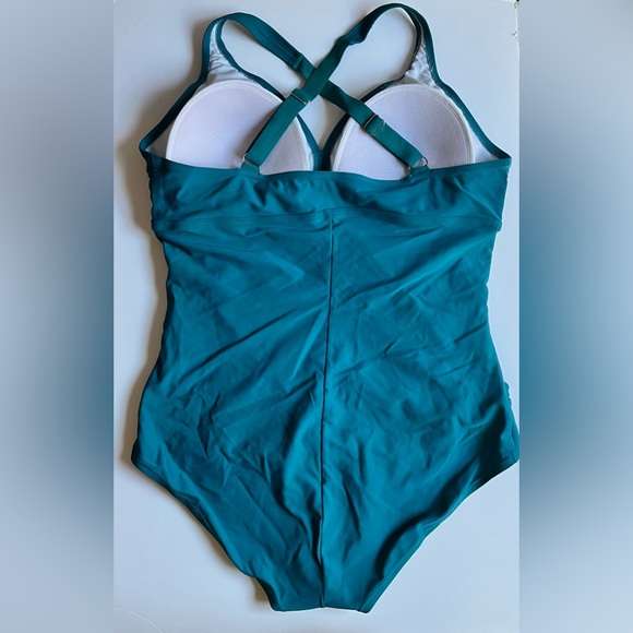 Retro Pin Up Swimsuit/Teal•sz xl/14/16 - Picture 2 of 3